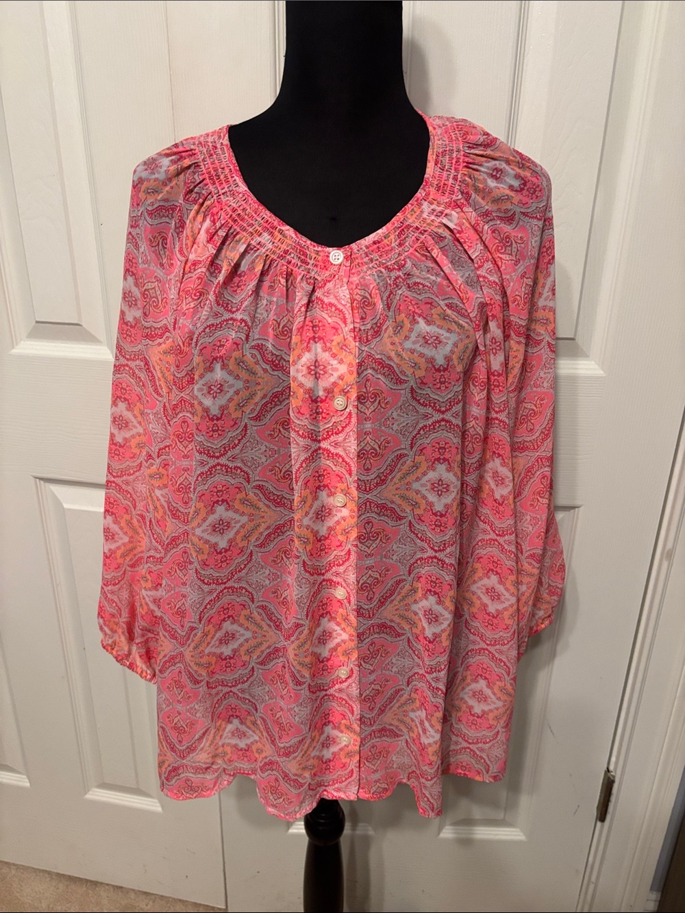 Victoriaâs Secret Paisley Sheer Blouse